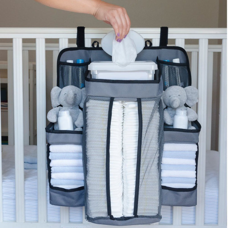 Baby Diaper Organizer for Crib - Nursery Organizer and Storage for Baby Essentials