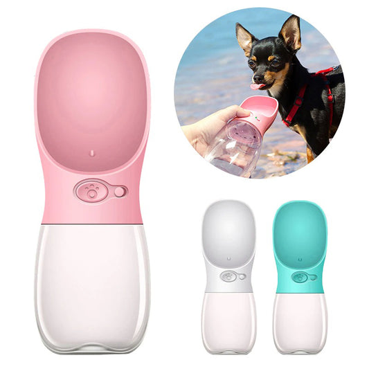 Portable Water Bottle for Dog Travel (Built-in Dispenser Feeder)